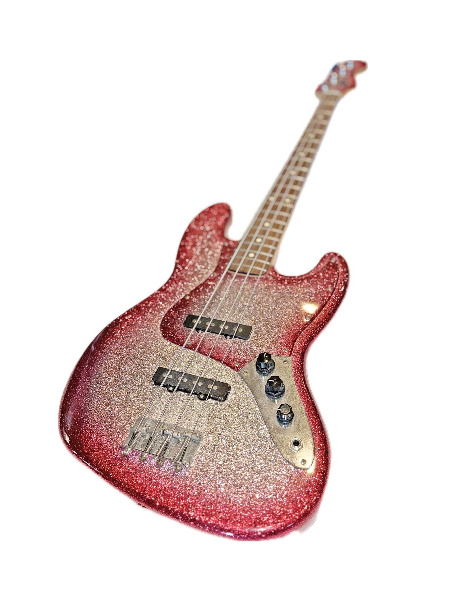 2026 Signature Sound J-Bass Silver Red Sunburst Bass Guitar
