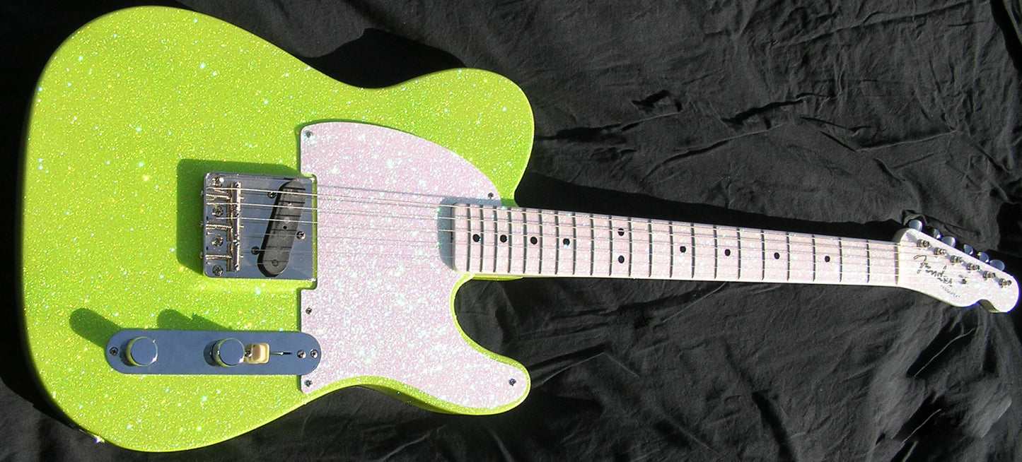 2026 Signature Sound E-quire Color shifting Lime Green Sparkle Guitar