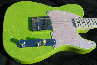 2026 Signature Sound E-quire Color shifting Lime Green Sparkle Guitar