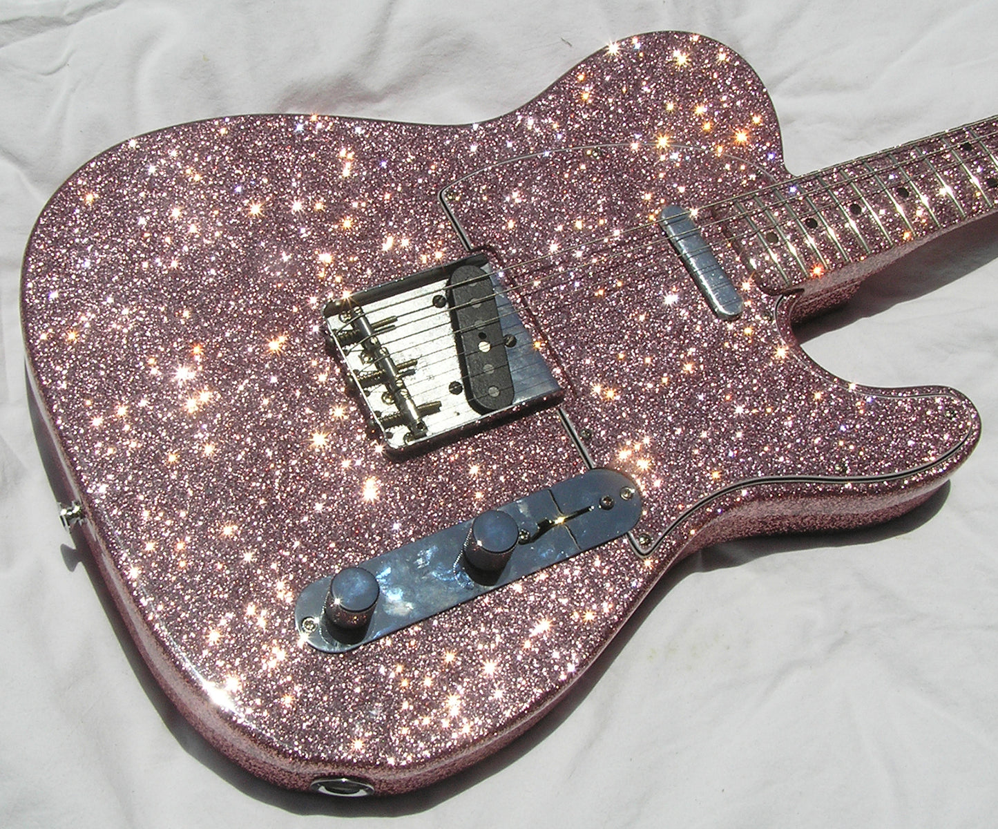 2026 Signature Sound T-caster Guitar Pink Sparkle Body neck and pick guard
