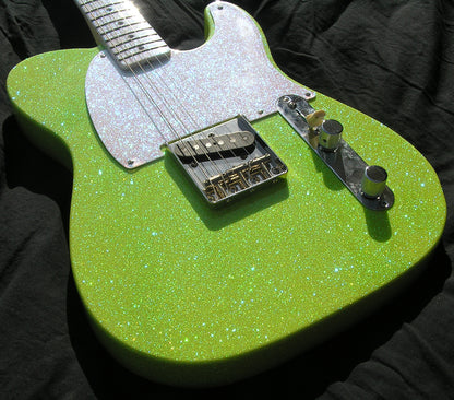 2026 Signature Sound E-quire Color shifting Lime Green Sparkle Guitar