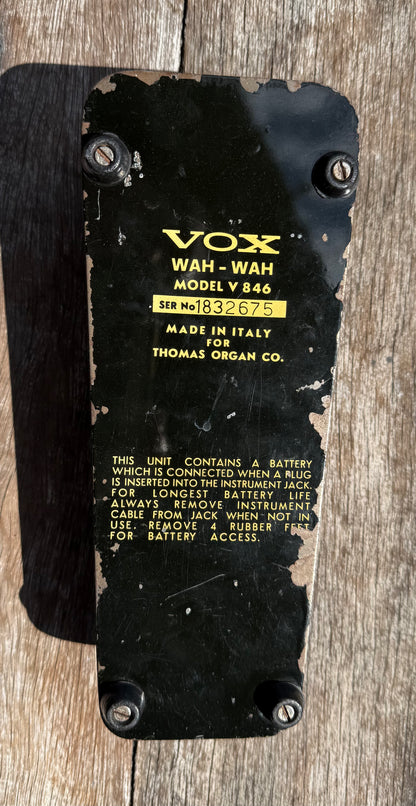 1969 Vox Wah Wah V846 Made in Italy Vintage SRV