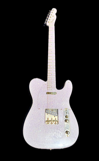 2026 Signature Sound Deluxe custom T-caster All Sparkle White / Pink finish