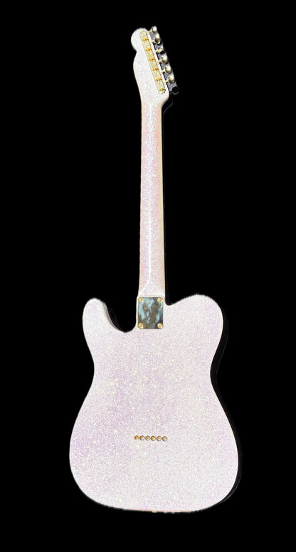 2026 Signature Sound Deluxe custom T-caster All Sparkle White / Pink finish