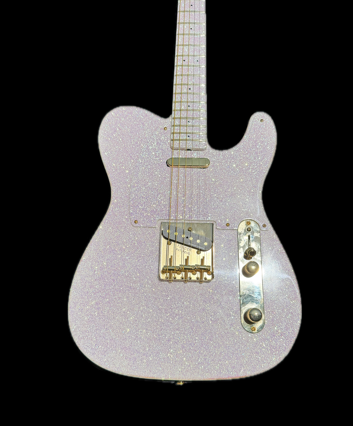 2026 Signature Sound Deluxe custom T-caster All Sparkle White / Pink finish