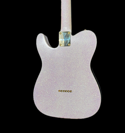 2026 Signature Sound Deluxe custom T-caster All Sparkle White / Pink finish