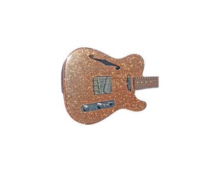 2026 Signature Sound T-caster Thinline Rose Gold Sparkle Guitar