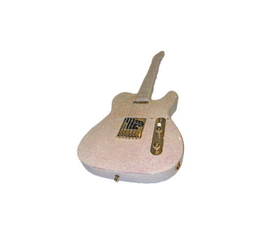 2026 Signature Sound Deluxe custom T-caster Sparkle White / Pink Guitar