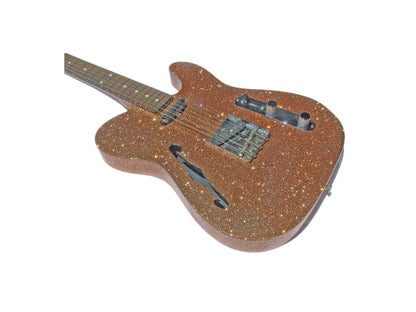 2026 Signature Sound T-caster Thinline Rose Gold Sparkle Guitar